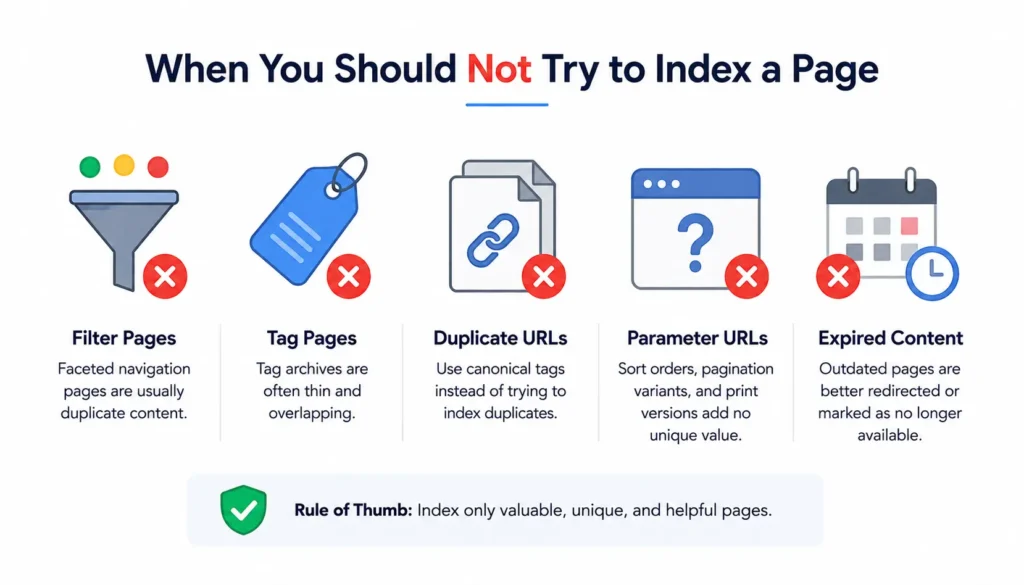 Pages that should not be indexed in Google Search Console