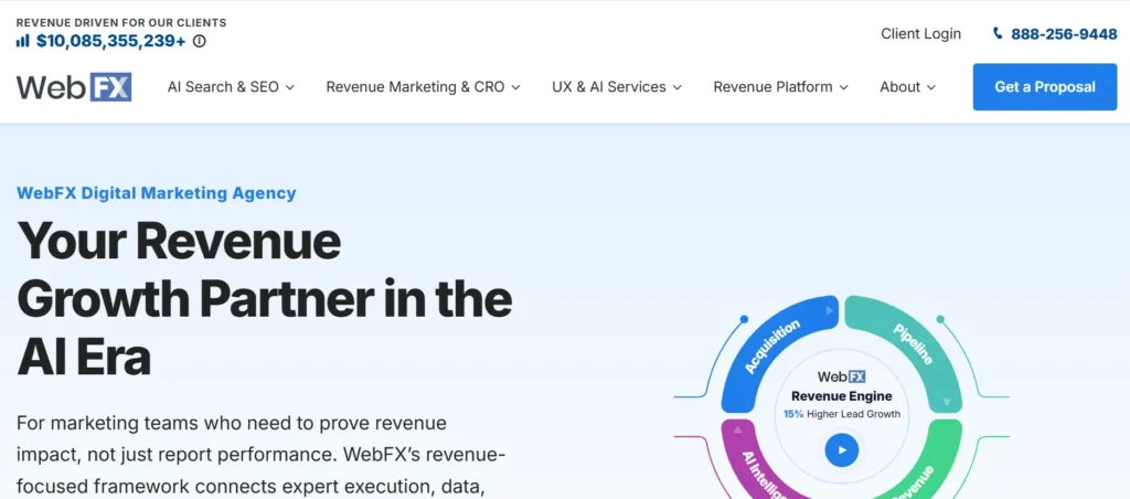 Home page of WebFX