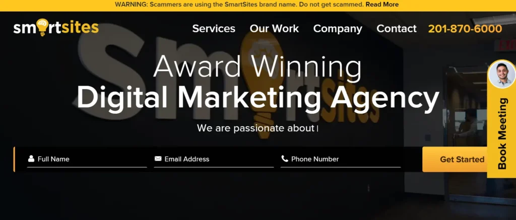 Homepage of SmartSites