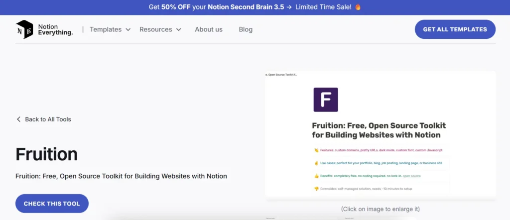 homepage of Fruition