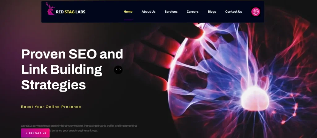 homepage of Red Stag Labs