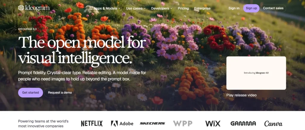 homepage of Ideogram