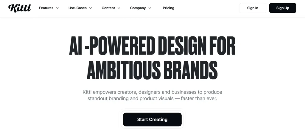homepage of Kittl