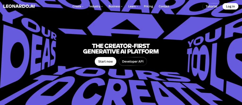 homepage of Leonardo.Ai