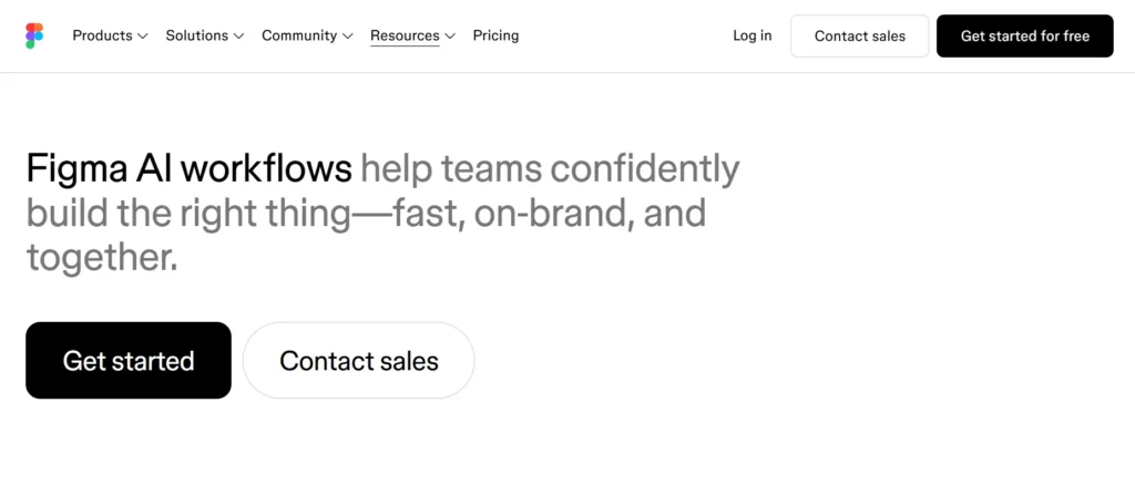 homepage of Figma AI