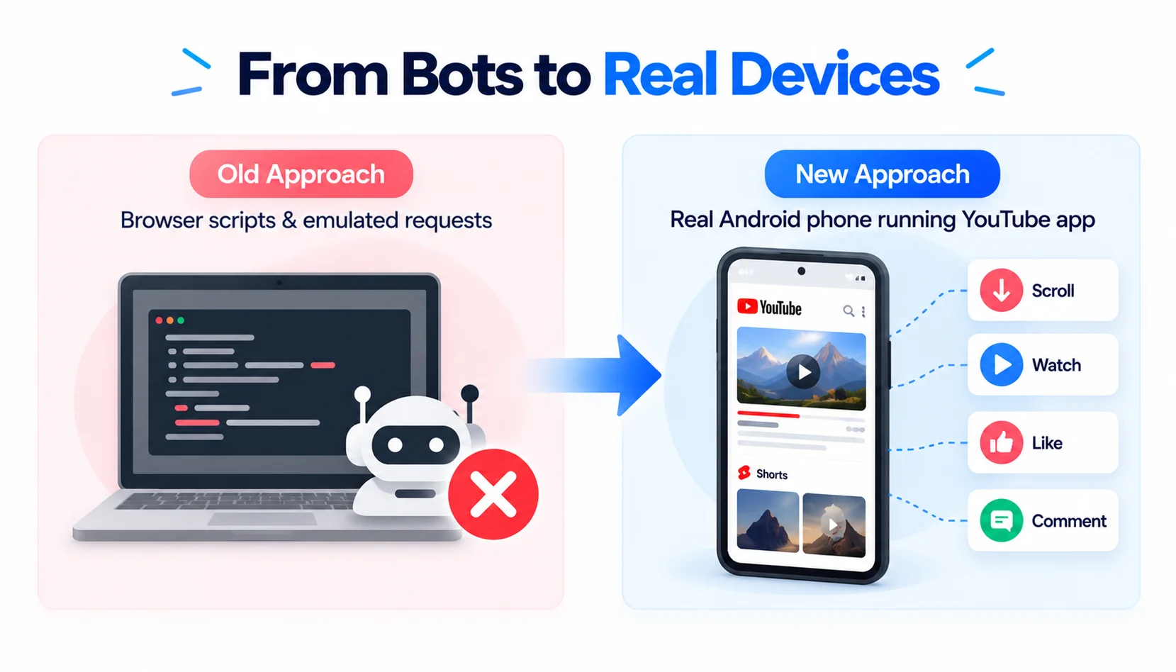 Mobile automation evolving from browser bots to real Android devices.