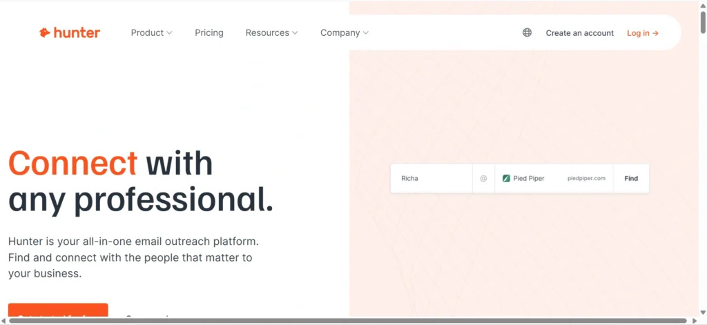 Home page of hunter 