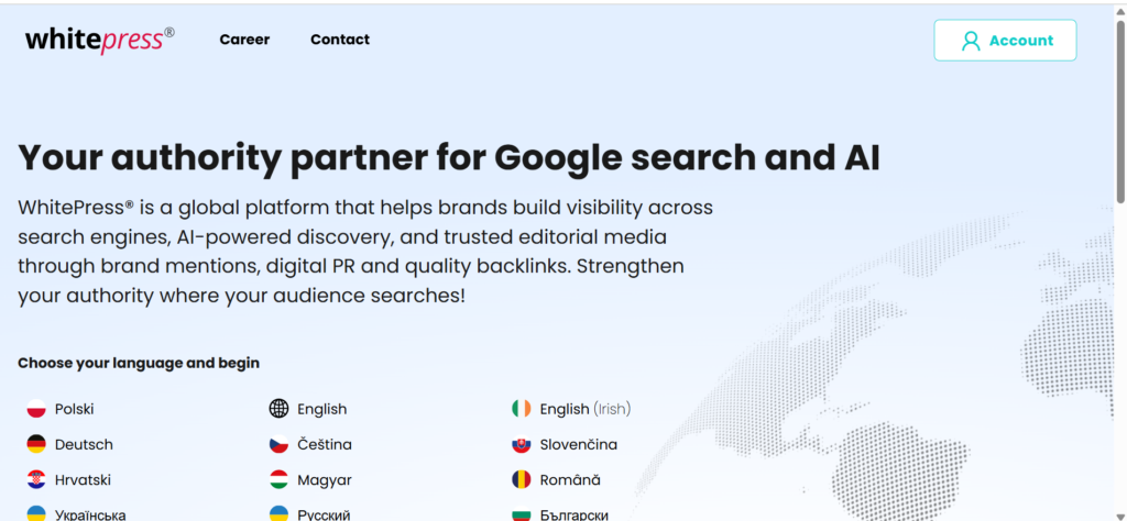 Home page of white press