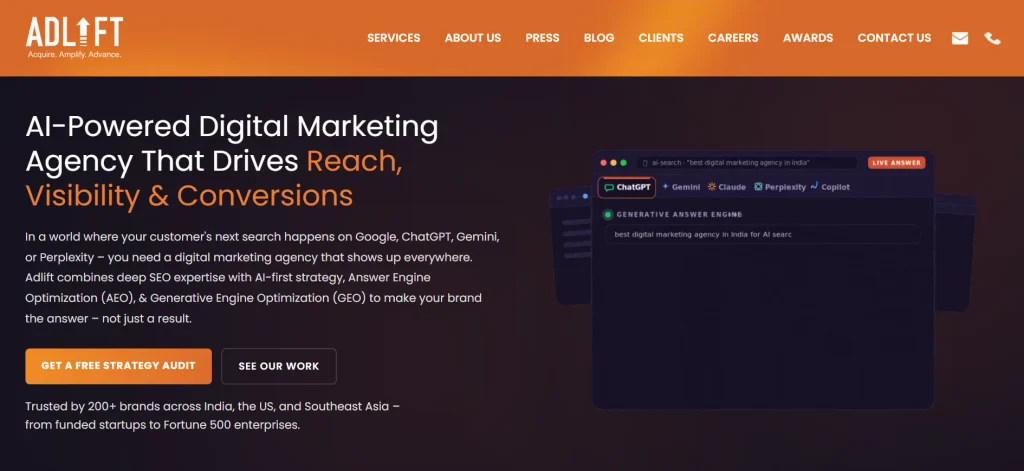 Home page of AdLift