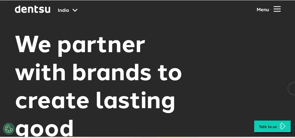 Home page of Dentsu Creative Isobar