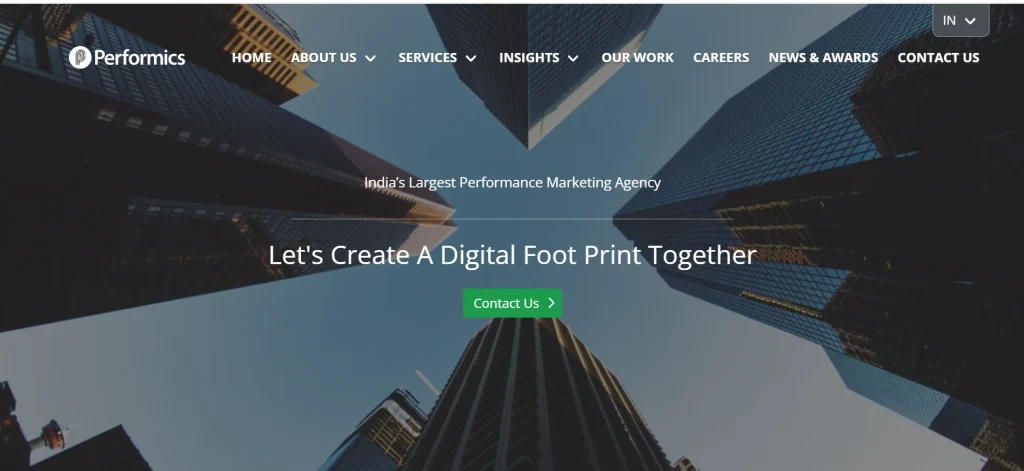 Home page of Performics India