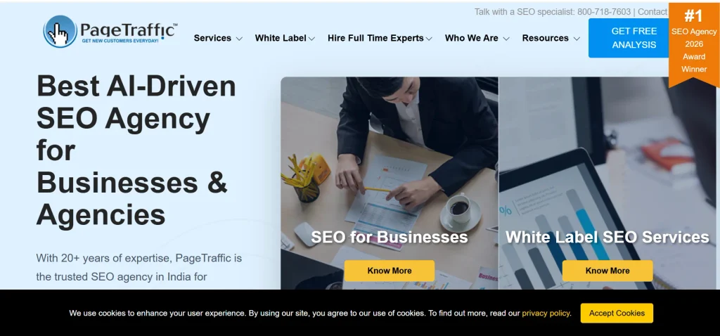 Home page of PageTraffic