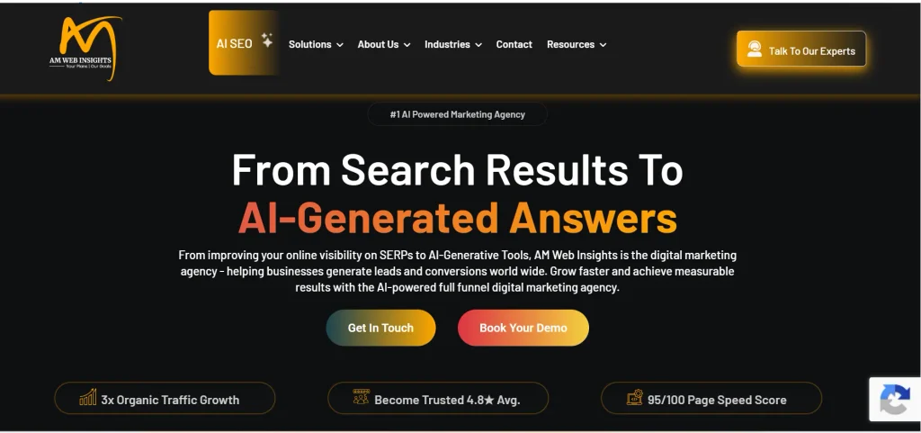 Home page of AM Web Insights