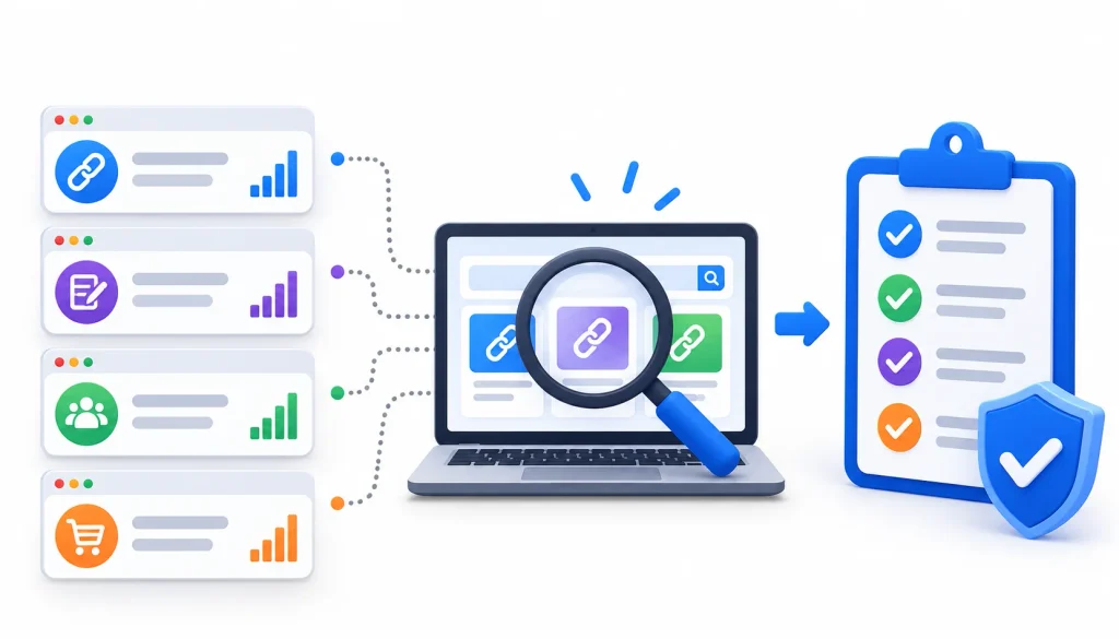 Best guest post and backlink marketplaces comparison showing platform features, ideal use cases, SEO metrics, and key factors to verify before purchasing backlinks.