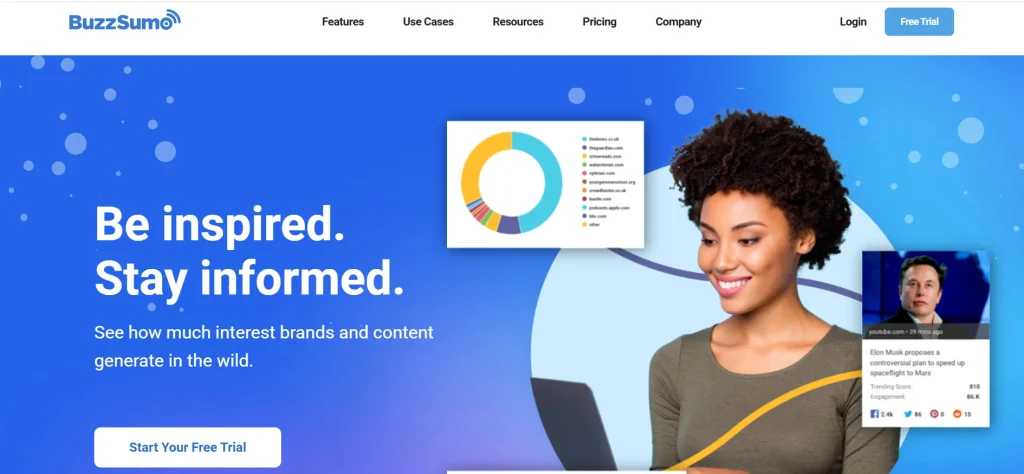 Home page of BuzzSumo
