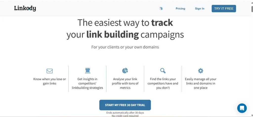 Home page of Linkody