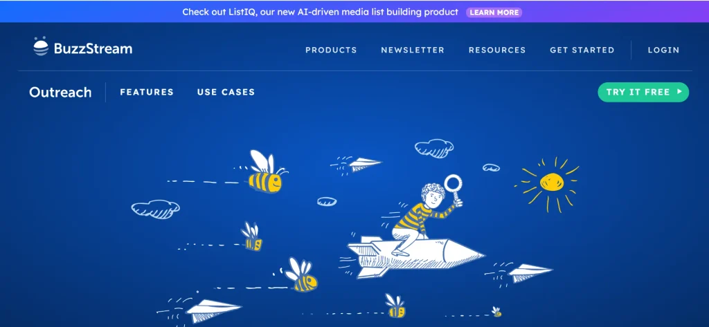 Home page of BuzzStream