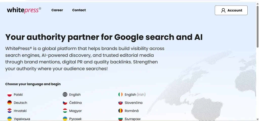 Home page of white press