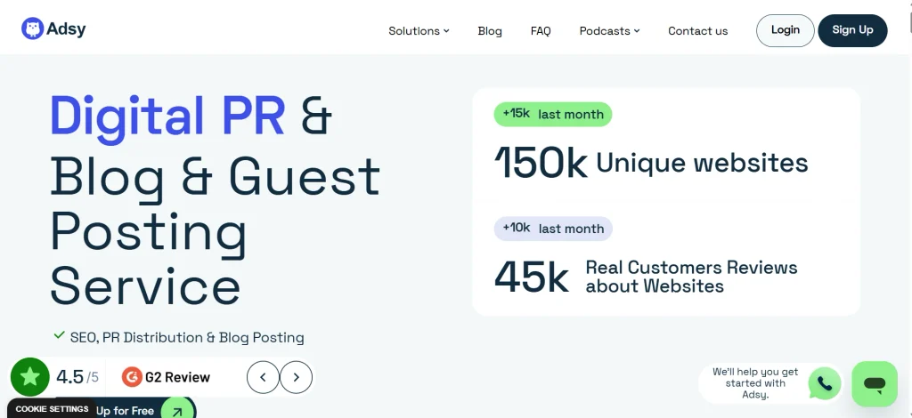 Home page of adsy