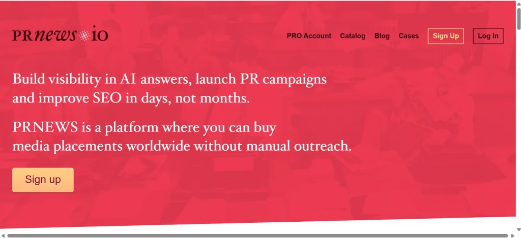 Home page of PR news io